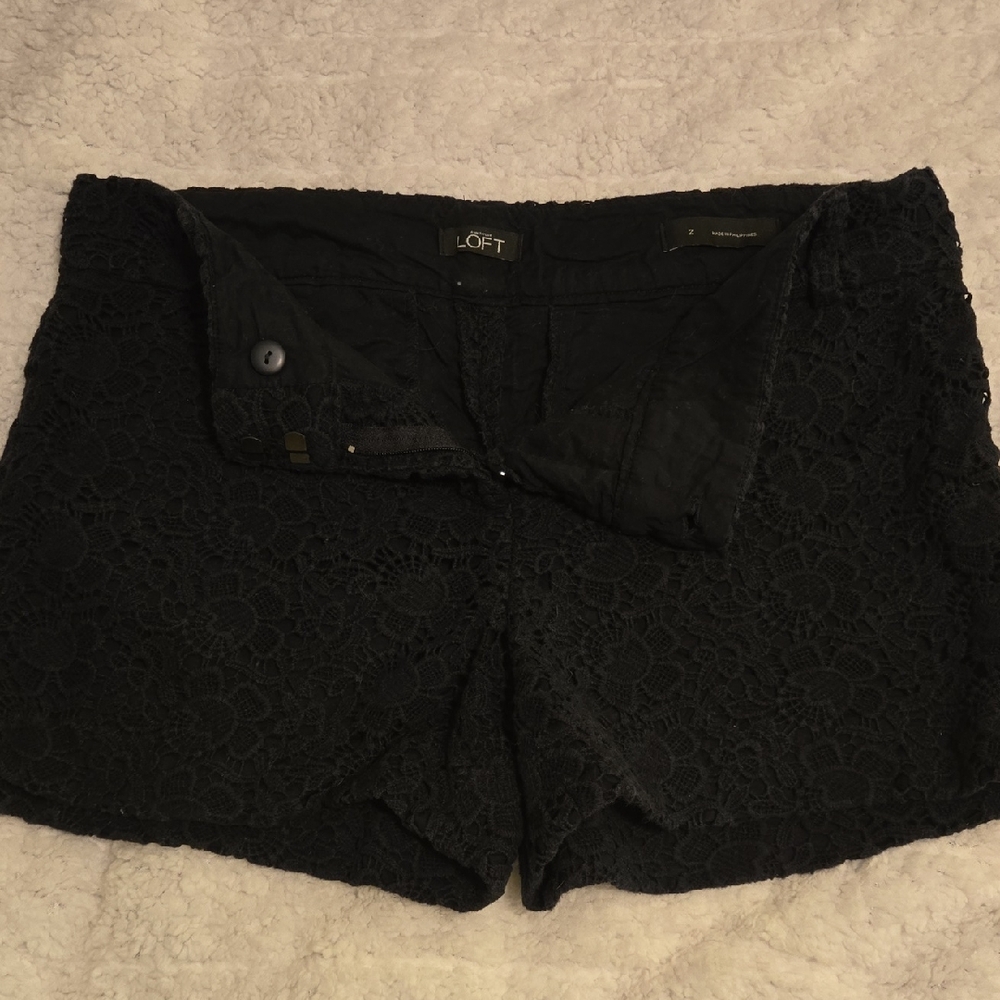 LOFT Women's Elegant Black High Waist Shorts